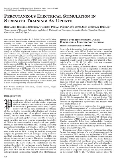 Percutaneous Electrical Stimulation in Strength Training
