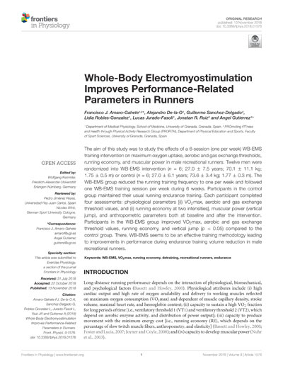 Whole-Body Electromyostimulation Improves Performance-Related Parameters in Runners.